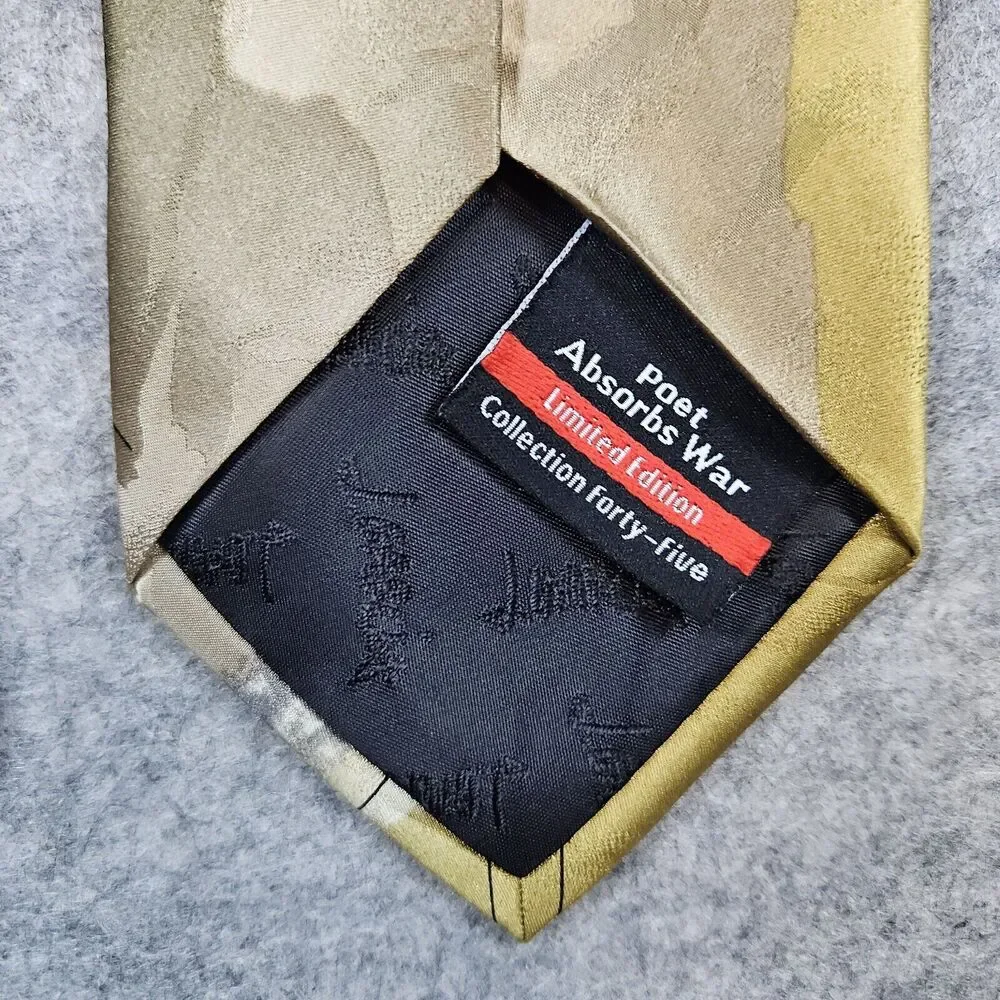 Jerry J. Garcia Necktie Poet Absorbs War Limited Edition Collection 45 100% Silk